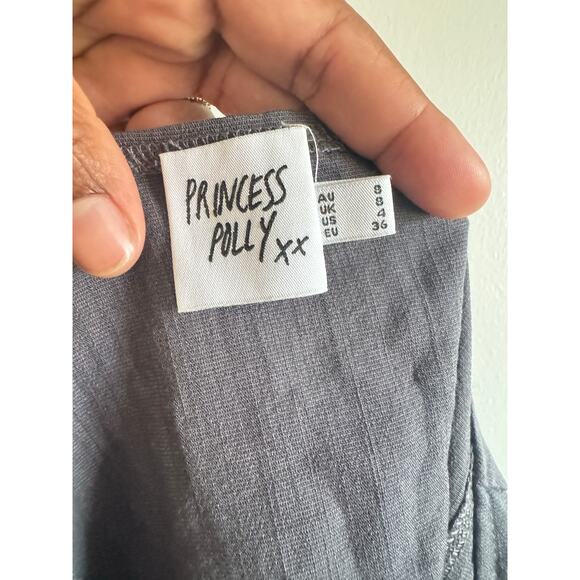 Princess Polly Gray Long Sleeve Corset Style Top Women’s US 4 Milkmaid Coquette - Picture 7 of 9